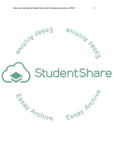 How Did the Media Fail in the Rwandan Genocide in 1994