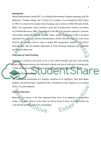 Strategic Contributions of HR of Merlin Entertainments