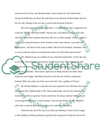 Story of an Hour and Desirees baby by Kate Chopin