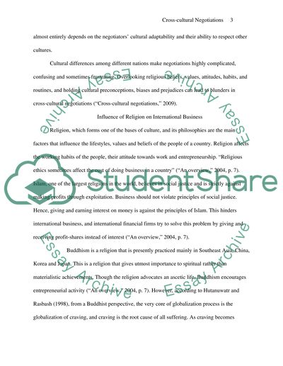 The Significance of Training Cross-cultural Negotiations