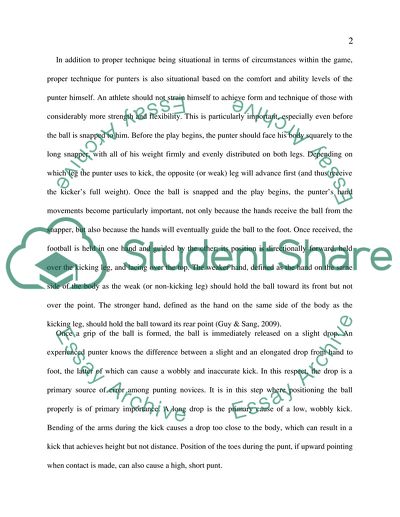 Analysis of Punting a football(Biomechanics)