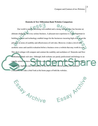 Website Comparison Paper