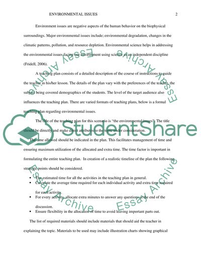 Environmental Issues: Negative Aspects of the Human Behavior on the Biophysical Surroundings