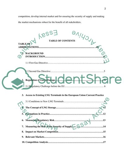 The European Union Legislation on Gas