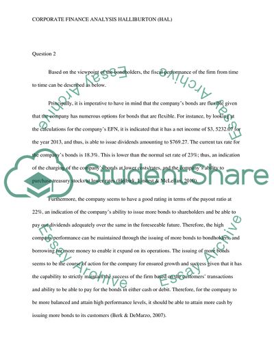 Corporate Finance Analysis for Halliburton