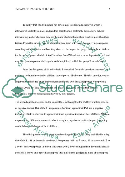 Impact of IPads on Children