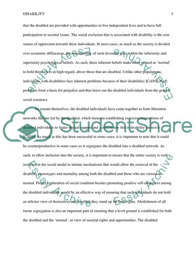 Reconciling the Perceptions of Disability