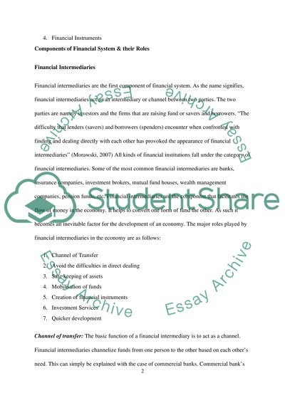 Key Roles Performed by Financial System in the Economy
