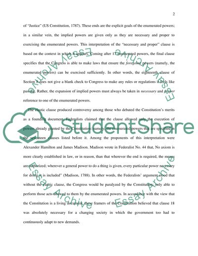 Elastic Clause of the US Constitution