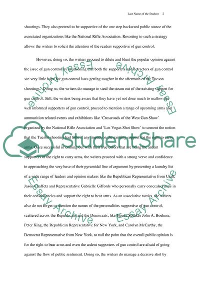 Argumentative Evaluation: Gun Control