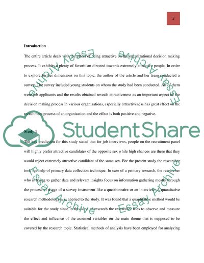 Aspect Of The Decision Making Process