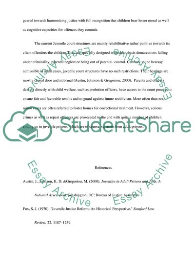Operative mechanics of Juveniles Courts