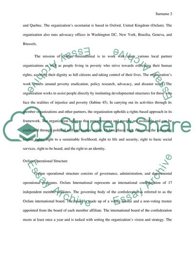 The Mission, Role, and Impact of Oxfam as an International NGO