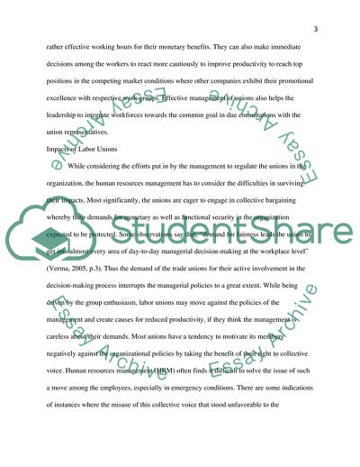 Impacts of Labor Unions on Human Resource Management