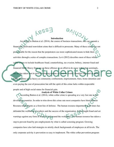 Theories of White Collar Crime