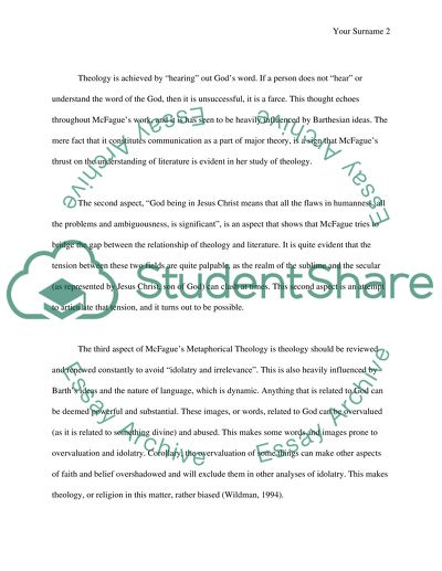 McFagues Metaphorical Theology