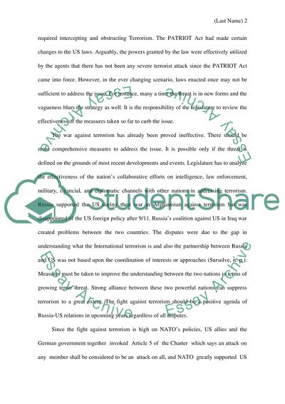 US Government and Terrorism