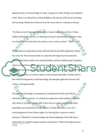 Knowledge in the Natural Law