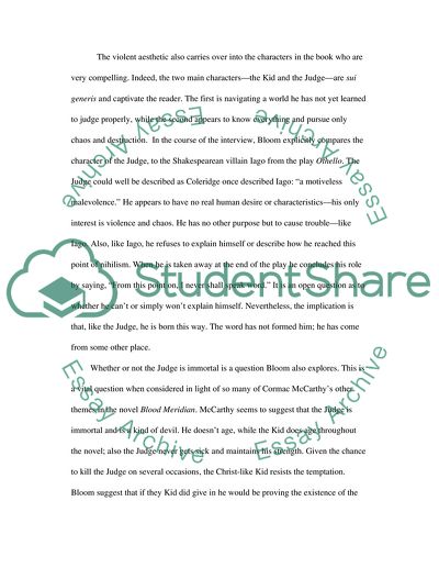 Interview with Harold Bloom Blood Meridian