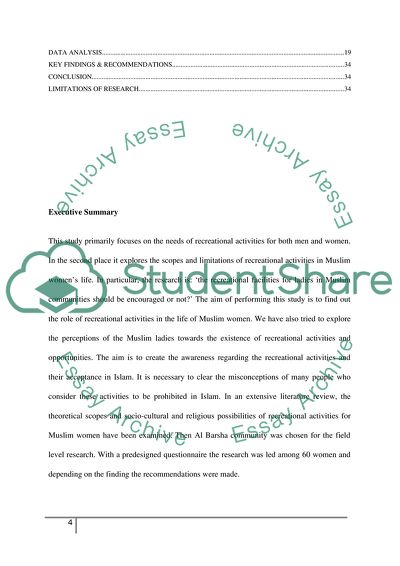 Recreational Facilities for Ladies in Muslim Community