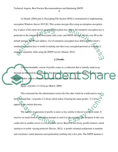 Technical Aspects, Best Practice Recommendations and Hardening SMTP