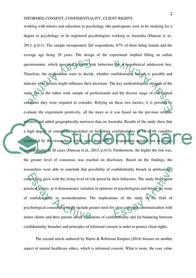 Informed Consent, Confidentiality and Client Rights