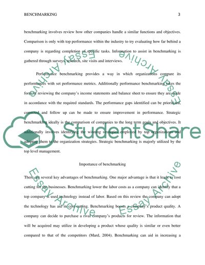 Types of Benchmarking