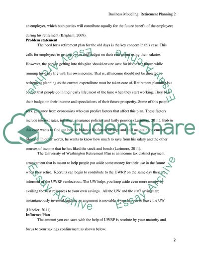 Business Modeling - Retirement Planning