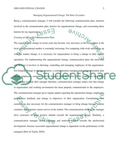 Managing Organizational Change: The Role of Leaders