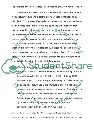 Analysis of Current Myth or Reality