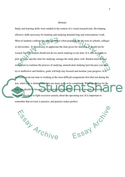 Study and learning skills