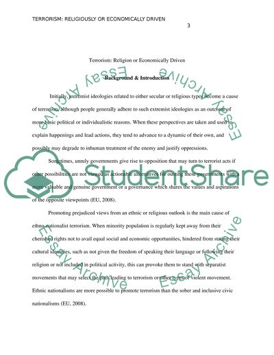 Terrorism: Religion or Economically Driven