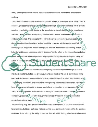 The Concept of Free Will