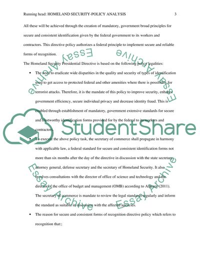 Homeland Security-Policy Analysis