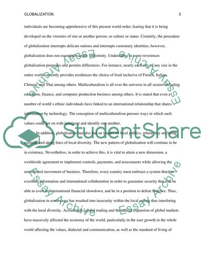 Effects of Globalization on Local Diversity