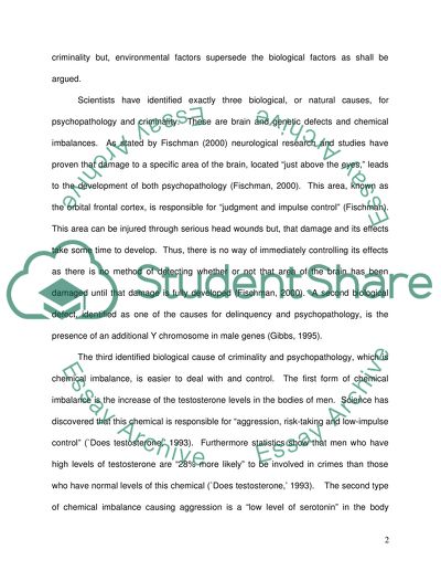 Factors which Create the Criminal