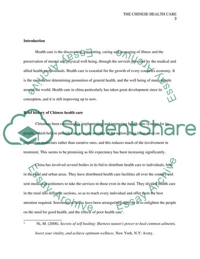 The Chinese Health Care