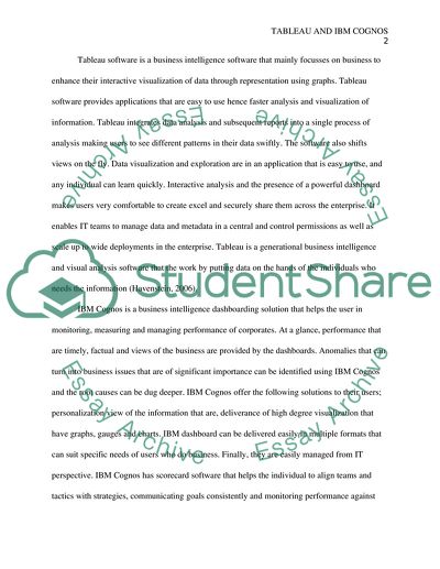 Tableau and IBM Cognos