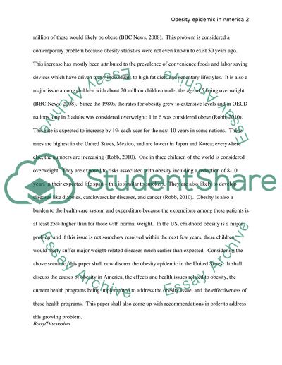 Obesity Epidemic in America