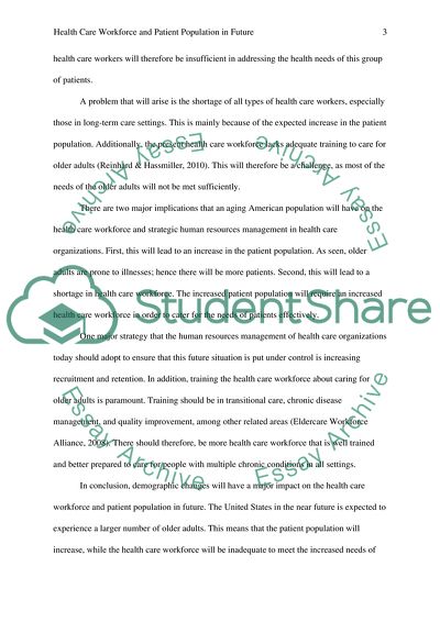 Health Care Workforce and Patient Population in Future