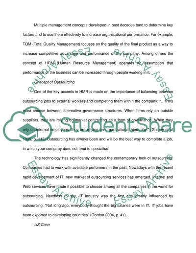 The Export of IT Jobs Caused by Outsourcing