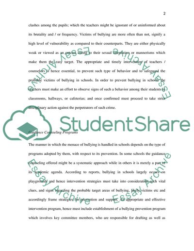 Guidance Counseling to Students that Are Victims of Bullying
