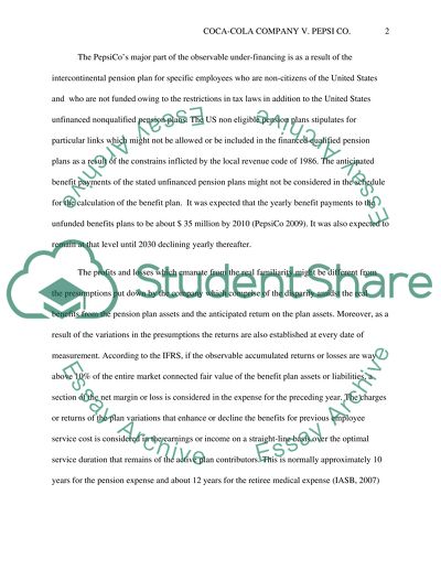 The Pension Reporting for Coca-Cola and Pepsi