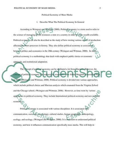 Political Economy of Mass Media