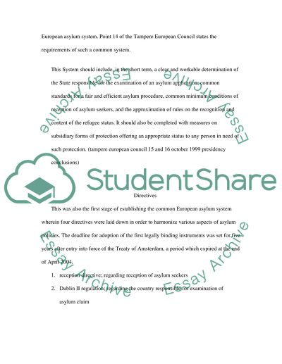 The Common European Asylum
