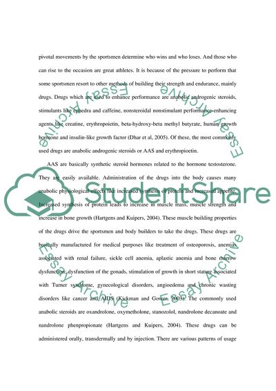 Case Study On Evaluation Of Intake Of Doping Agents In Sports