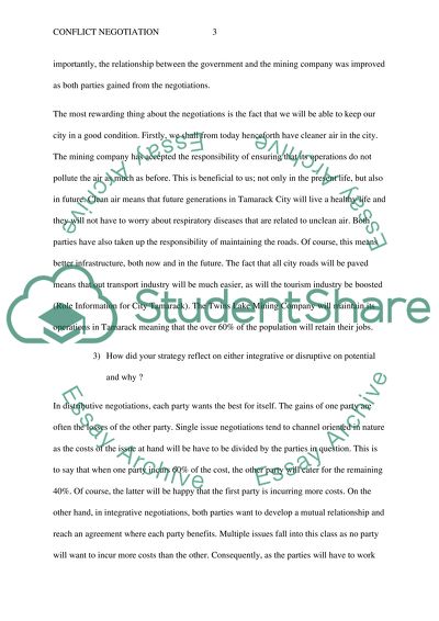 Conflict Negotiation