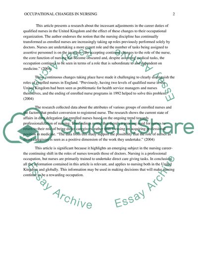 :Occupational changes in nursing: the situation of enrolled nurses