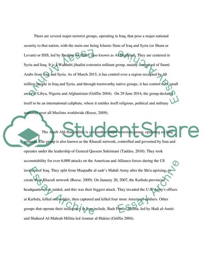 Counter Terrorism in Iraq