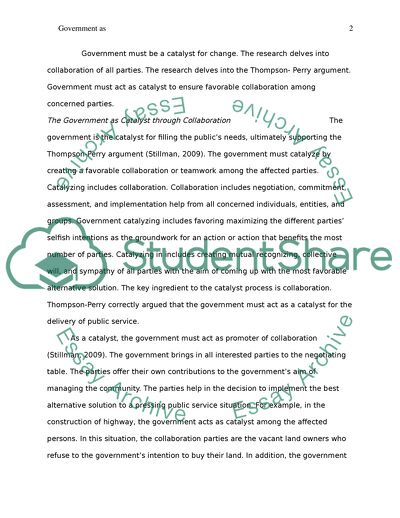 Government as Catalyst